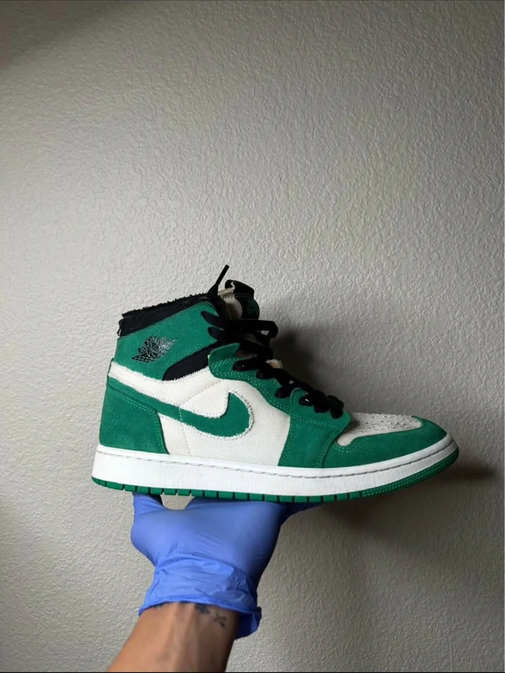 Jordan Kids' Green and White High-Top Sneakers